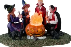 Lemax monster marshmallow roast verlicht tafereel Spooky Town 2024