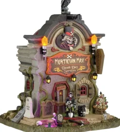 Lemax mortician max - death day services verlicht huisje Spooky Town 2026