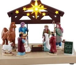 Lemax nativity play verlicht kerstdorp tafereel 2026