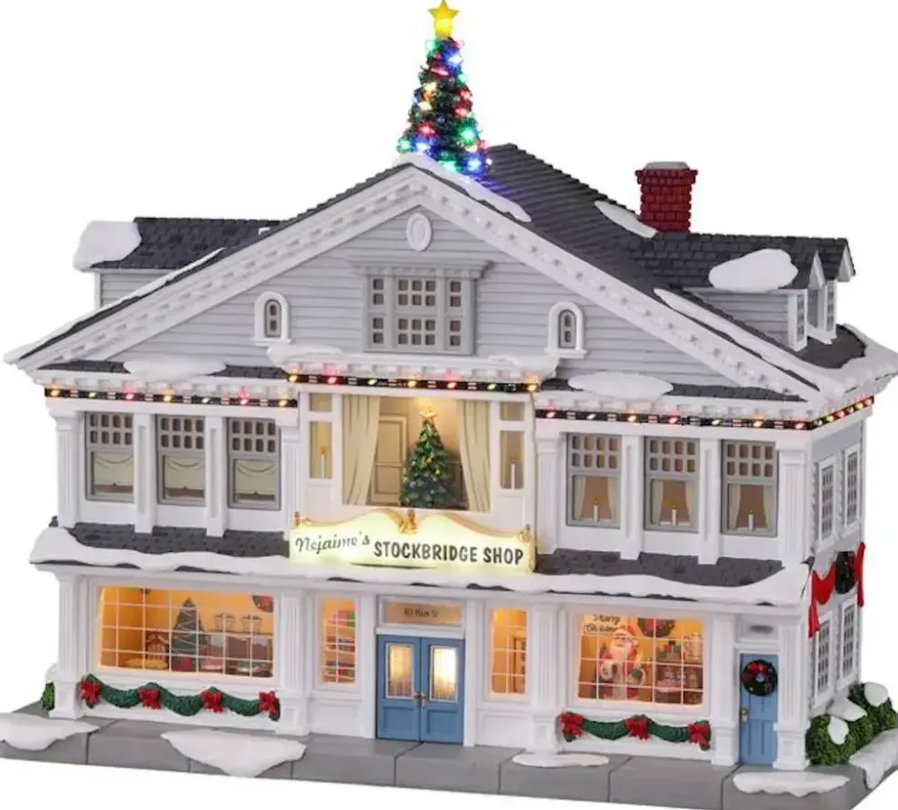 Lemax nejaime's stockbridge shop verlicht kersthuisje Norman Rockwell 2023