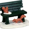 Lemax park bench in winter kerstdorp accessoire Caddington Village 2015
