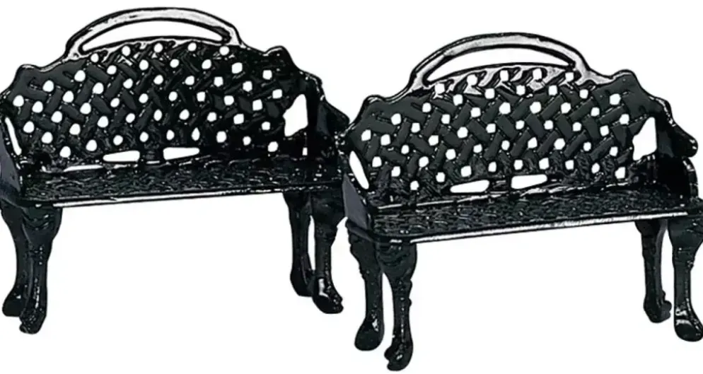 Lemax patio bench s/2 kerstdorp accessoire 2003