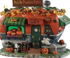 Lemax pick me pumpkin wagon verlicht huisje Spooky Town 2019