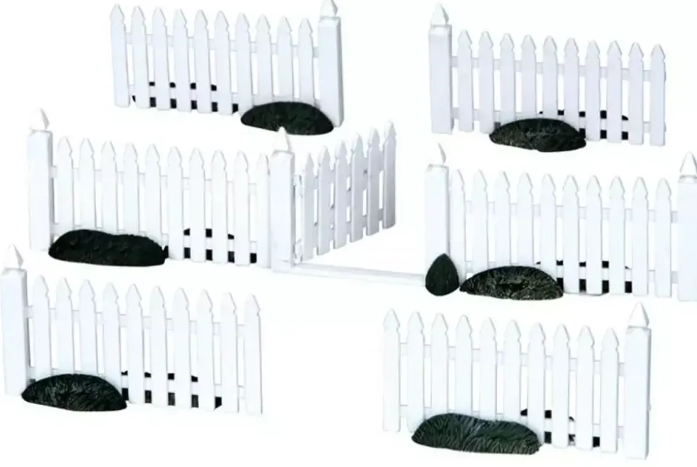 Lemax plastic picket fence s/7 kerstdorp accessoire 2011