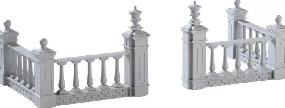 Lemax plaza fence s/4 kerstdorp accessoire 2017