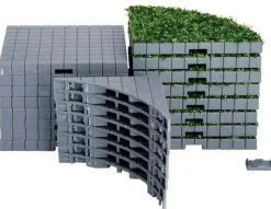 Lemax plaza system (grey, round grass) 24 pcs kerstdorp accessoire 2016