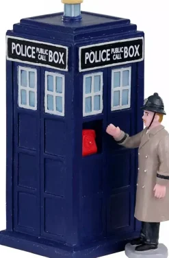 Lemax police call box s/2 kerstdorp tafereel Caddington Village 2020