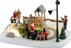 Lemax puppy play park bewegend kerstdorp tafereel 2025