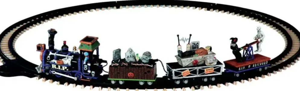 Lemax r.i.p. railroad bewegende trein Spooky Town 2016