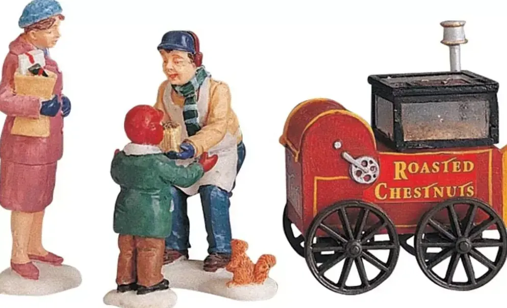 Lemax roasted chestnut stand s/4 kerstdorp figuur type 5 1999