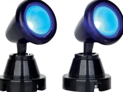 Lemax round spot light, blue s/2 verlichte kerstdorp accessoire 2015