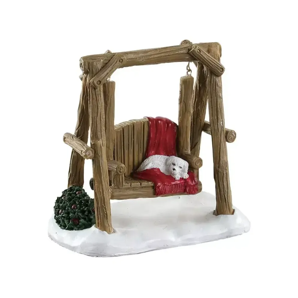 Lemax rustic log swing kerstdorp accessoire Vail Village 2018