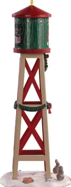 Lemax rustic water tower kerstdorp tafereel Vail Village 2021