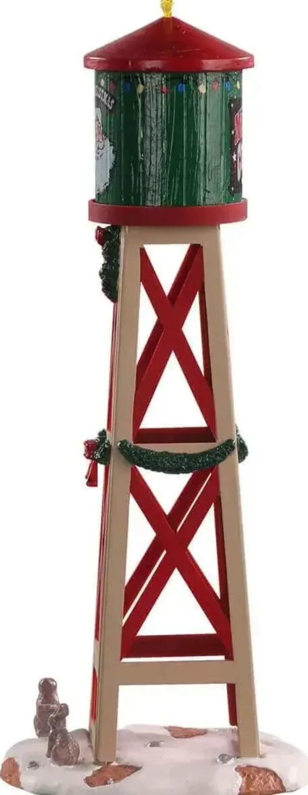 Lemax rustic water tower kerstdorp tafereel Vail Village 2021
