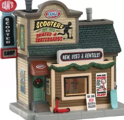 Lemax sam's scooter shop verlicht kersthuisje Harvest Crossing 2020