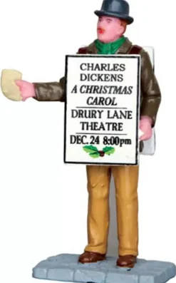 Lemax sandwich board man kerstdorp figuur type 1 Caddington Village 2014