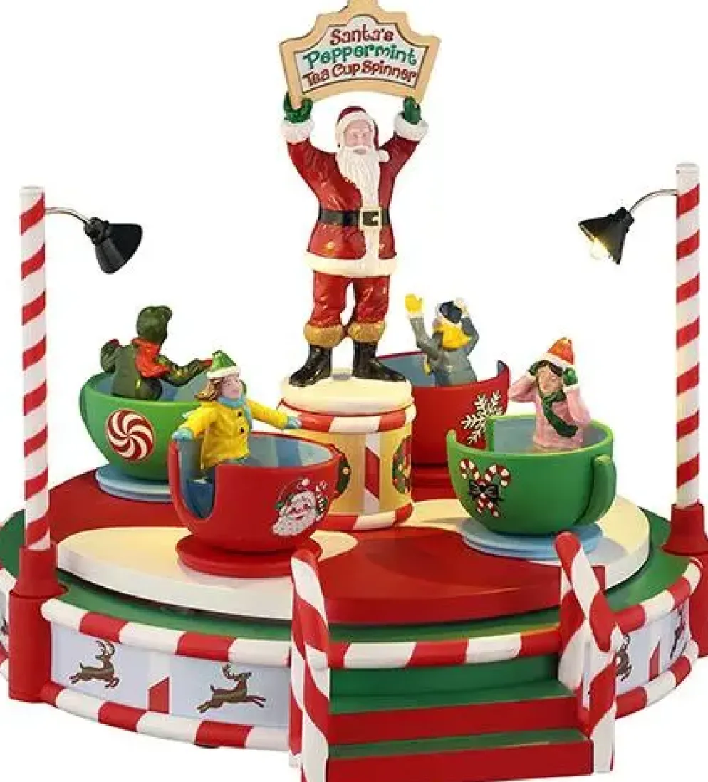 Lemax santa's peppermint teacup spinner bewegend kerstdorp tafereel Carnival 2025