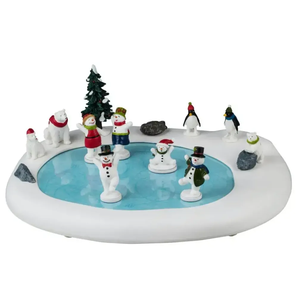 Lemax secret snowman ball bewegende schaatsbaan Vail Village 2024
