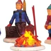 Lemax skiers' camp fire s/4 verlichte kerstdorp accessoire 2000