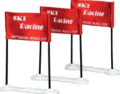 Lemax ski racing flag s/3 kerstdorp accessoire Vail Village 2014