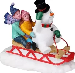 Lemax sledding with frosty kerstdorp figuur type 4 Vail Village 2022