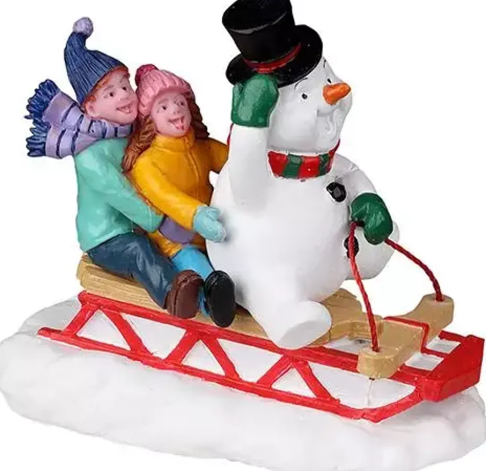 Lemax sledding with frosty kerstdorp figuur type 4 Vail Village 2022
