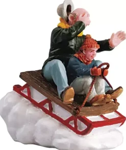 Lemax sledding with gramps kerstdorp figuur type 2 2005