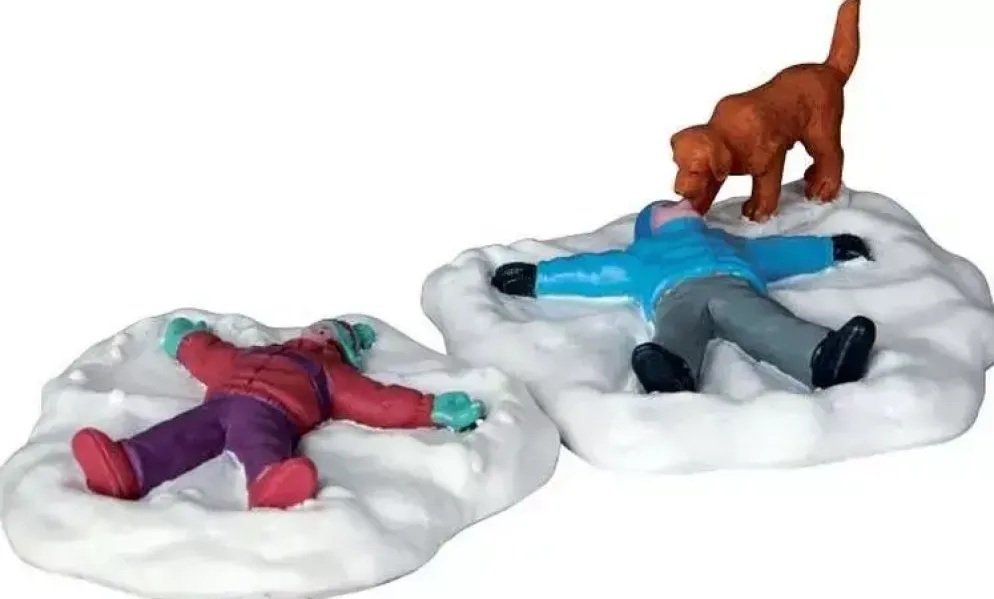 Lemax snow angels s/2 kerstdorp figuur type 4 Vail Village 2016