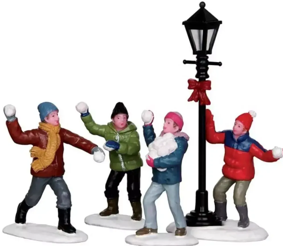 Lemax snowball fight! s/4 kerstdorp figuur type 5 2013
