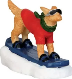Lemax snowboarding dog kerstdorp figuur type 1 Vail Village 2014
