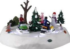 Lemax snowmobile fun bewegend kerstdorp tafereel Vail Village 2022