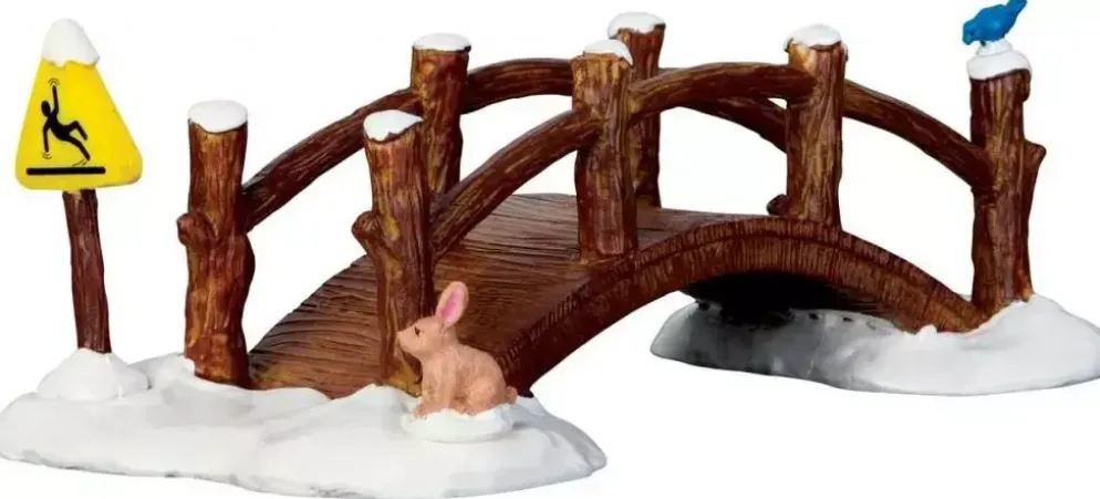 Lemax split rail footbridge kerstdorp tafereel Vail Village 2016