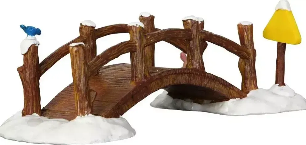 Lemax split rail footbridge kerstdorp tafereel Vail Village 2016