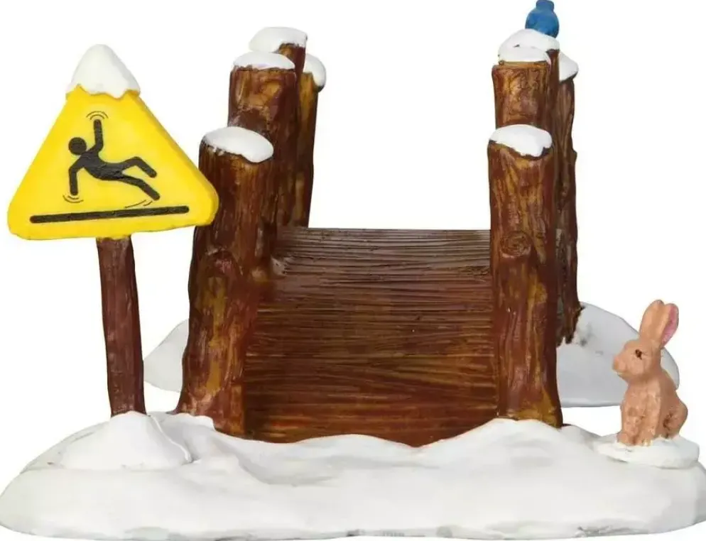 Lemax split rail footbridge kerstdorp tafereel Vail Village 2016
