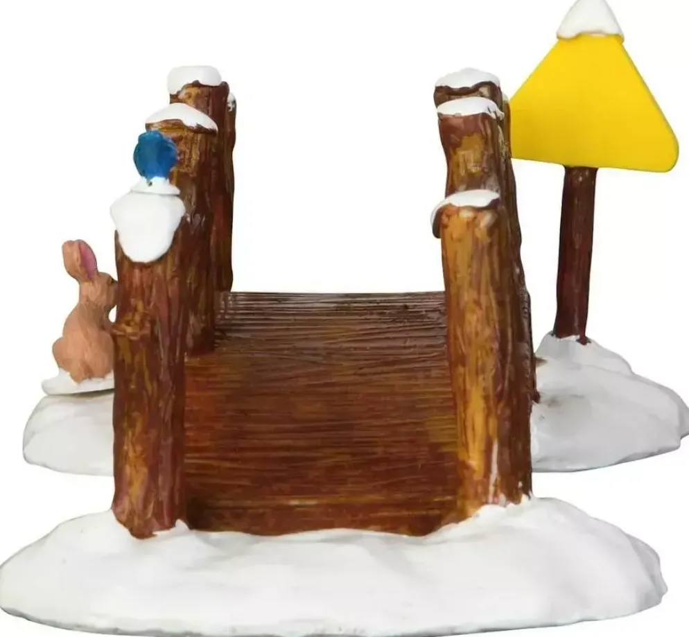 Lemax split rail footbridge kerstdorp tafereel Vail Village 2016