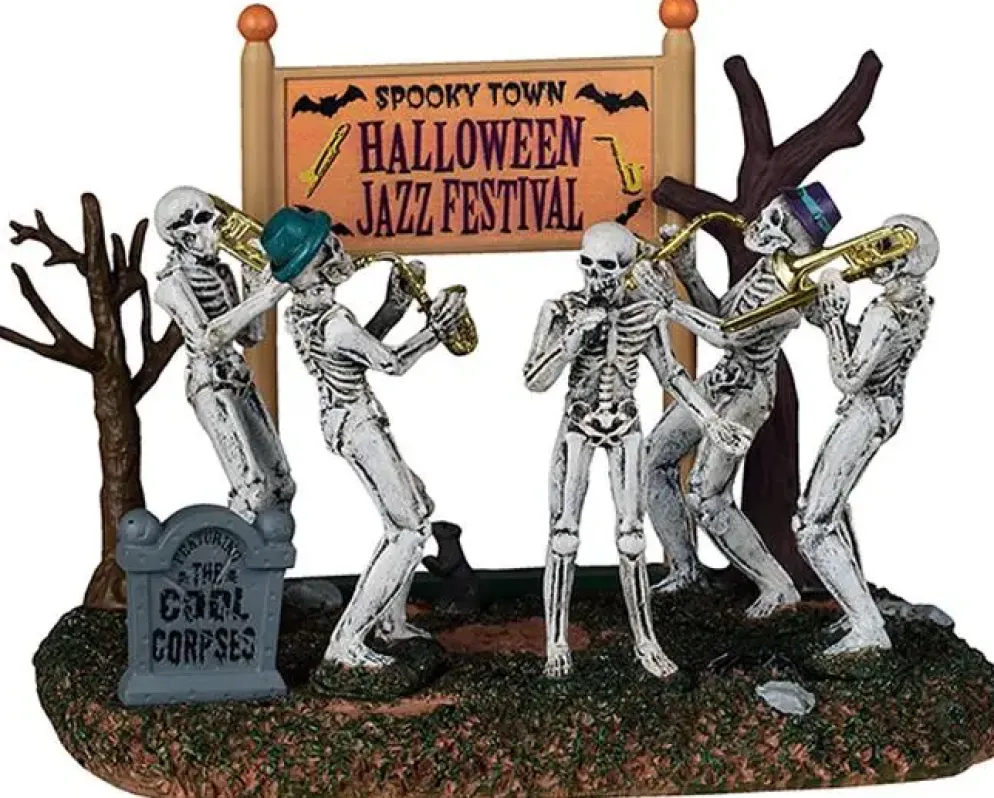 Lemax spooky town halloween jazz festival tafereel Spooky Town 2025