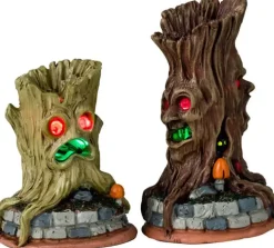 Lemax spooky tree trunks s/2 verlichte accessoire Spooky Town 2024