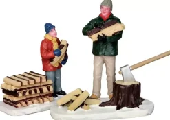 Lemax stacking firewood s/2 kerstdorp figuur type 4 Vail Village 2015
