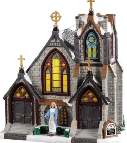 Lemax st. matthew's church verlichte kerk Caddington Village 2019