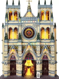Lemax st. patrick's cathedral verlichte kerk 2009