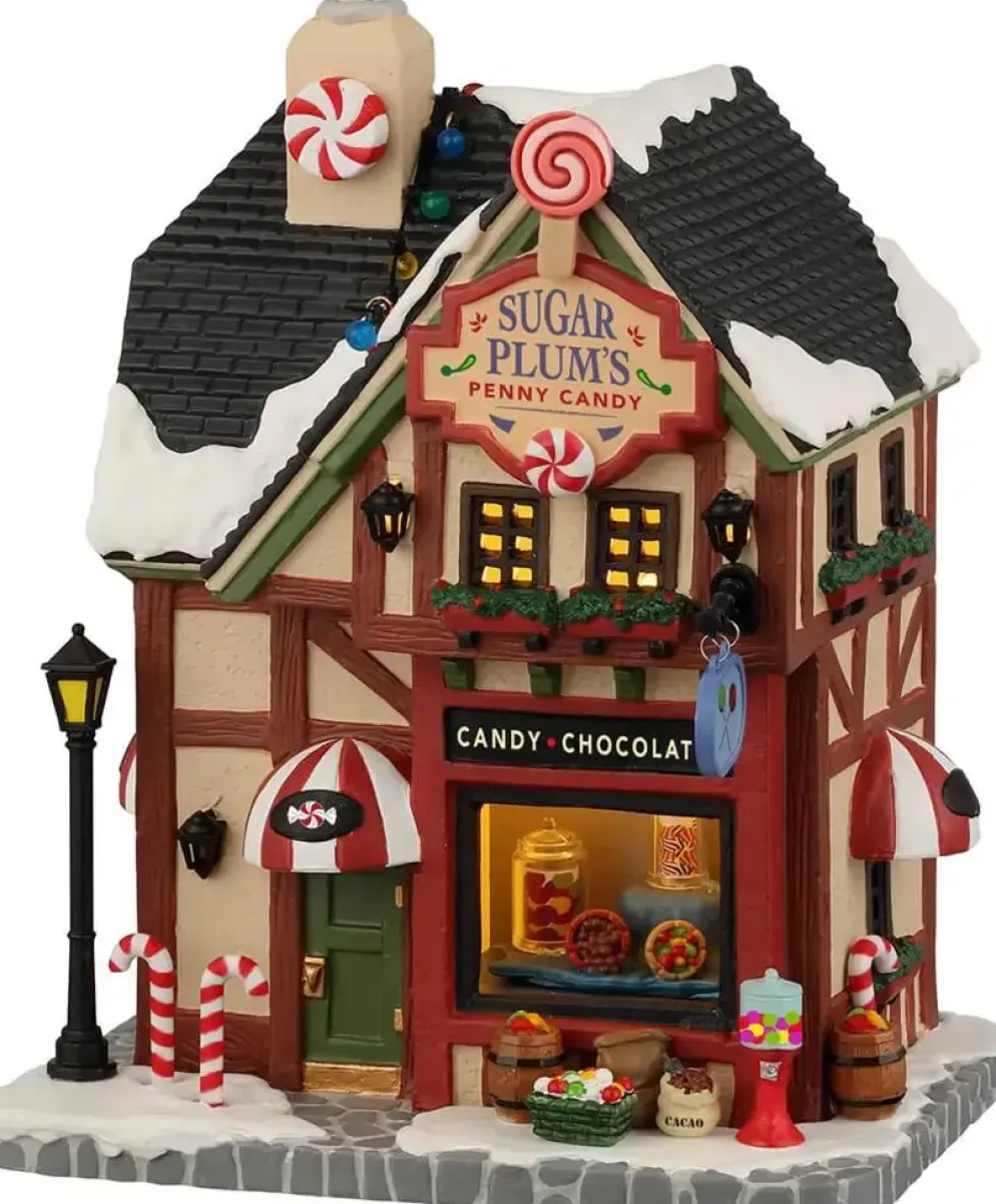 Lemax sugar plum's penny candy verlicht kersthuisje Caddington Village 2022