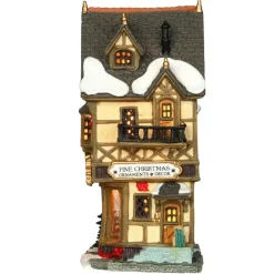Lemax tannenbaum christmas shoppe verlicht kersthuisje Caddington Village 2003
