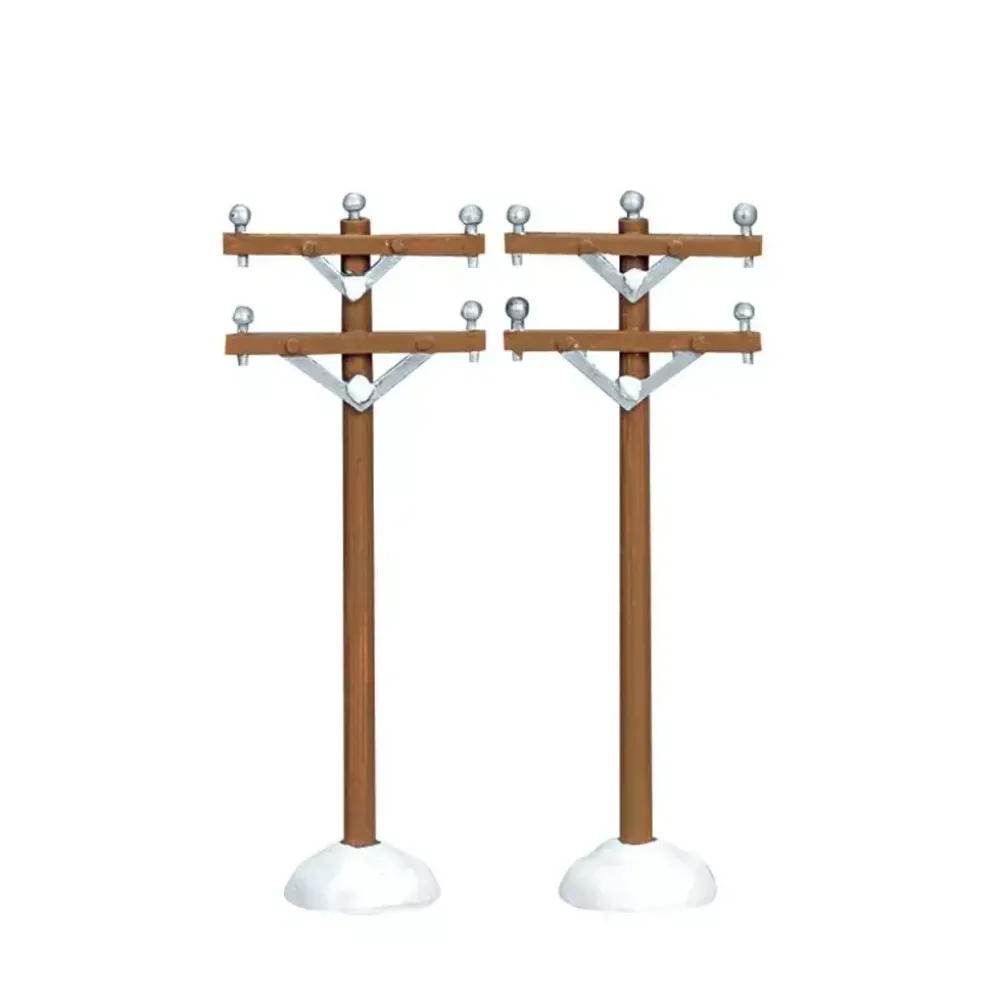 Lemax telephone poles s/2 kerstdorp accessoire 2006