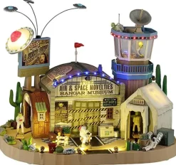 Lemax the air & space novelties hangar museum bewegend huisje Spooky Town 2025