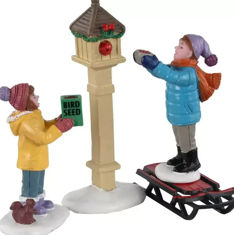 Lemax the bird feeders, s/3 kerstdorp figuur type 3 2021