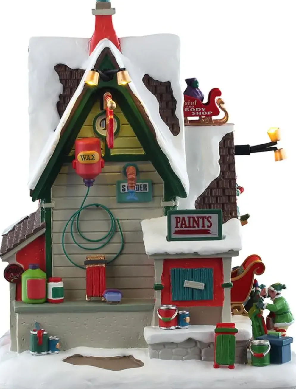 Lemax the elf service sleigh & sled repair verlicht kersthuisje Santa's Wonderland 2025