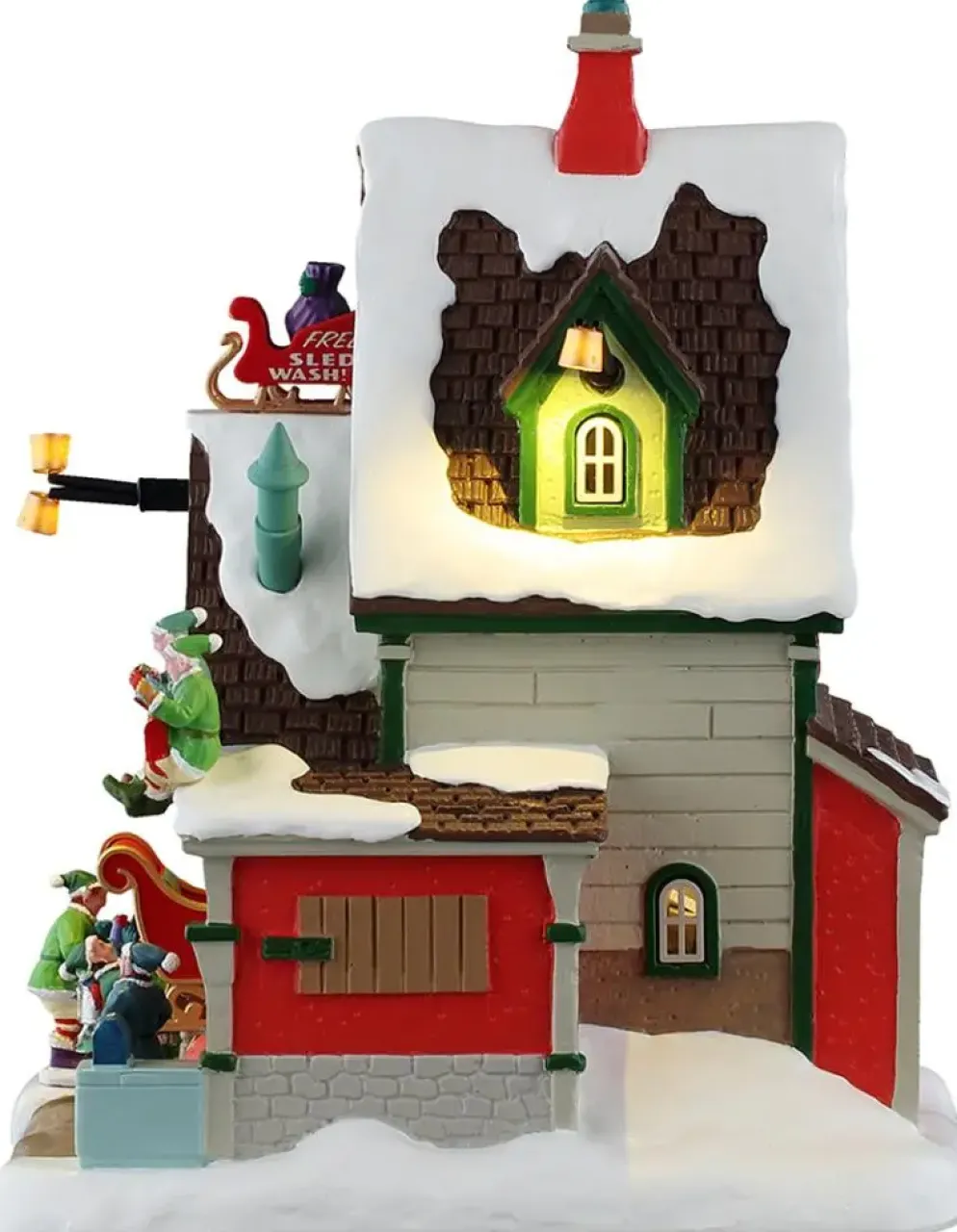 Lemax the elf service sleigh & sled repair verlicht kersthuisje Santa's Wonderland 2025