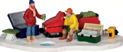 Lemax the fishing spot kerstdorp tafereel Vail Village 2014