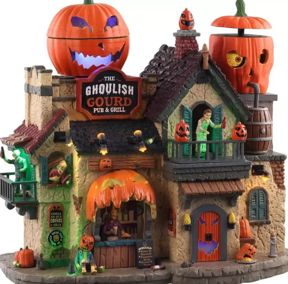 Lemax the ghoulish gourd pub & grill bewegend huisje Spooky Town 2020