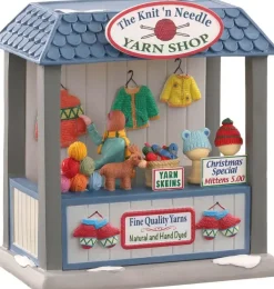 Lemax the knit 'n needle yarn shop verlicht kerstdorp tafereel Caddington Village 2022